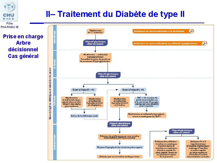 II– Traitement du Diabète de type II Pôle PHARMACIE Prise en charge Arbre décisionnel