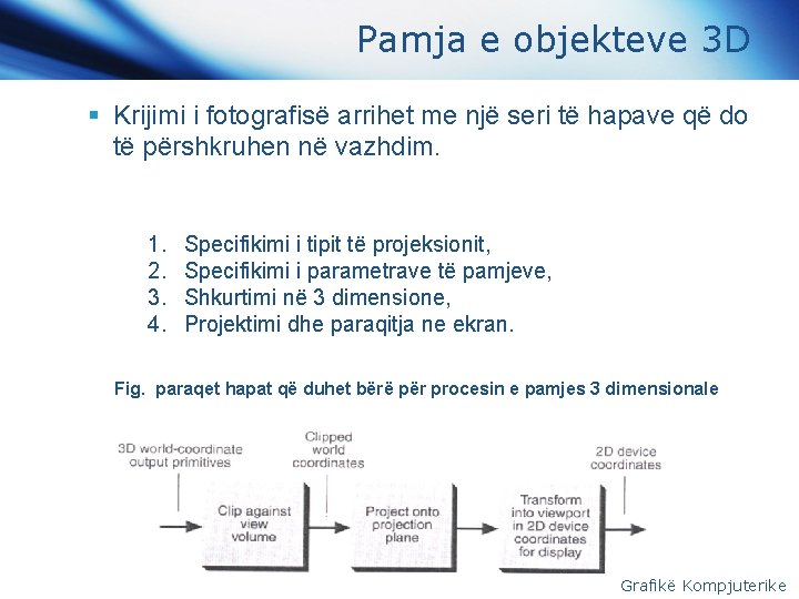 Pamja e objekteve 3 D § Krijimi i fotografisë arrihet me një seri të