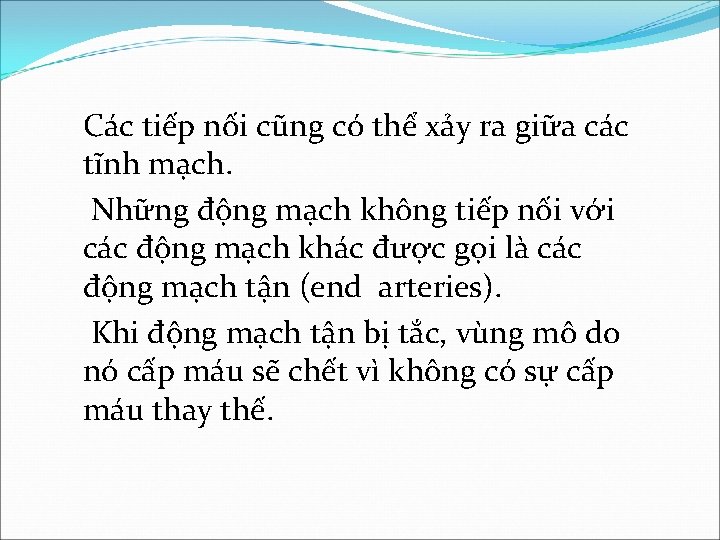 Các tiếp nối cũng có thể xảy ra giữa các tĩnh mạch. Những động