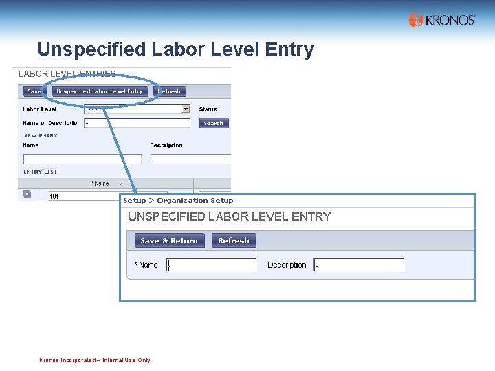Unspecified Labor Level Entry Kronos Incorporated – Internal Use Only 