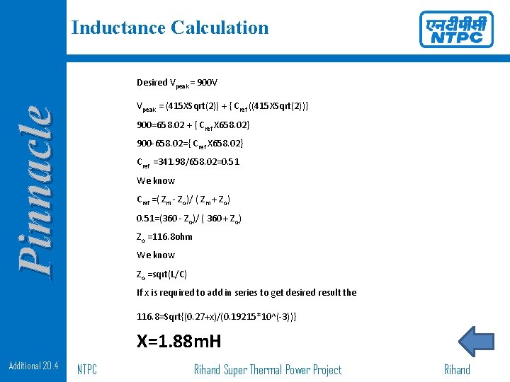 Inductance Calculation Desired Vpeak = 900 V Pinnacle Vpeak = (415 XSqrt(2)) + {