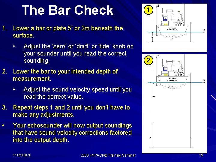 The Bar Check 1 1. Lower a bar or plate 5’ or 2 m