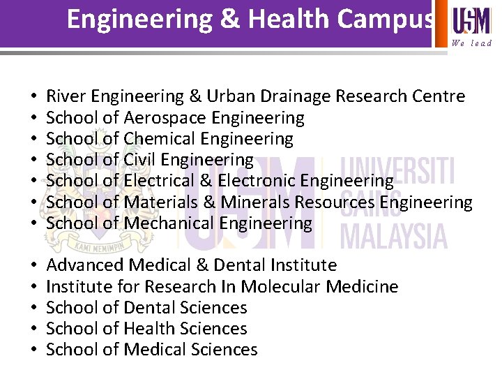 Engineering & Health Campus We lead • • River Engineering & Urban Drainage Research