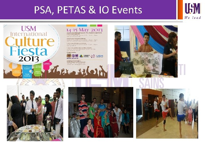 PSA, PETAS & IO Events We lead 