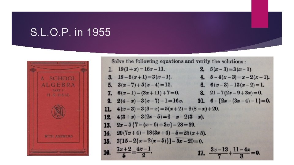 S. L. O. P. in 1955 S. L. O. P. in 1955