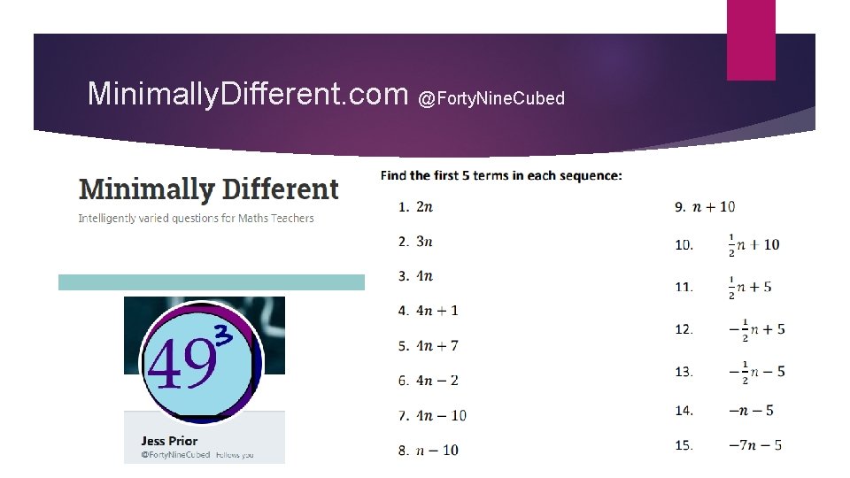 Minimally. Different. com @Forty. Nine. Cubed 