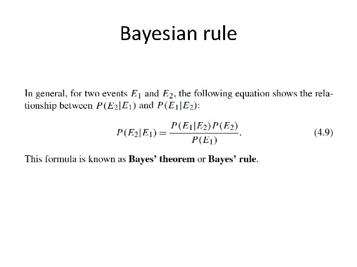 Bayesian rule 