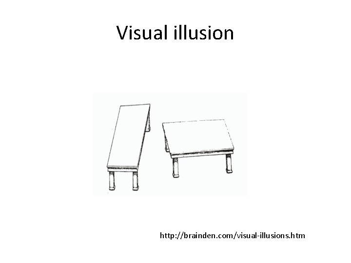 Visual illusion http: //brainden. com/visual-illusions. htm 