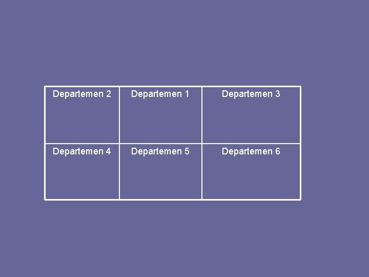 Departemen 2 Departemen 1 Departemen 3 Departemen 4 Departemen 5 Departemen 6 