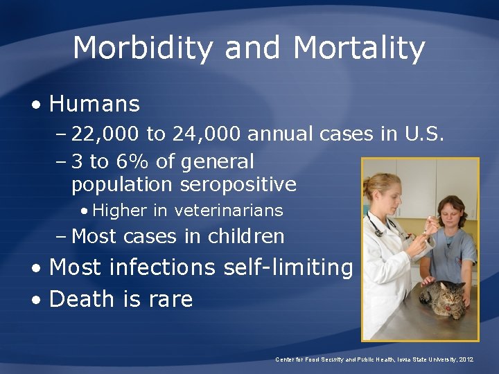 Morbidity and Mortality • Humans – 22, 000 to 24, 000 annual cases in