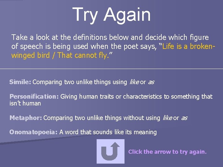 Try Again Take a look at the definitions below and decide which figure of Try Again Take a look at the definitions below and decide which figure of