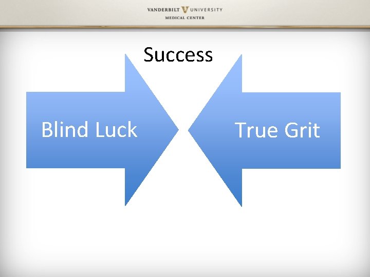 Success Blind Luck True Grit 