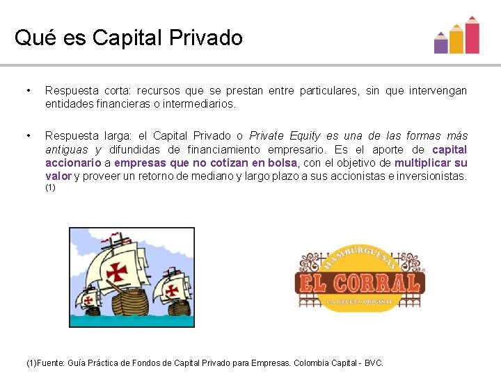 Qué es Capital Privado • Respuesta corta: recursos que se prestan entre particulares, sin