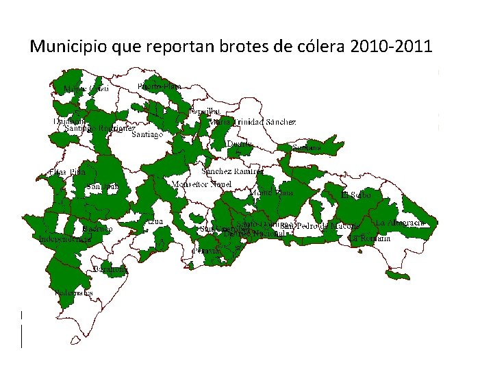 Municipio que reportan brotes de cólera 2010 -2011 