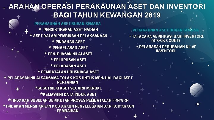 ARAHAN OPERASI PERAKAUNAN ASET DAN INVENTORI BAGI TAHUN KEWANGAN 2019 PERAKAUNAN ASET BUKAN SEMASA