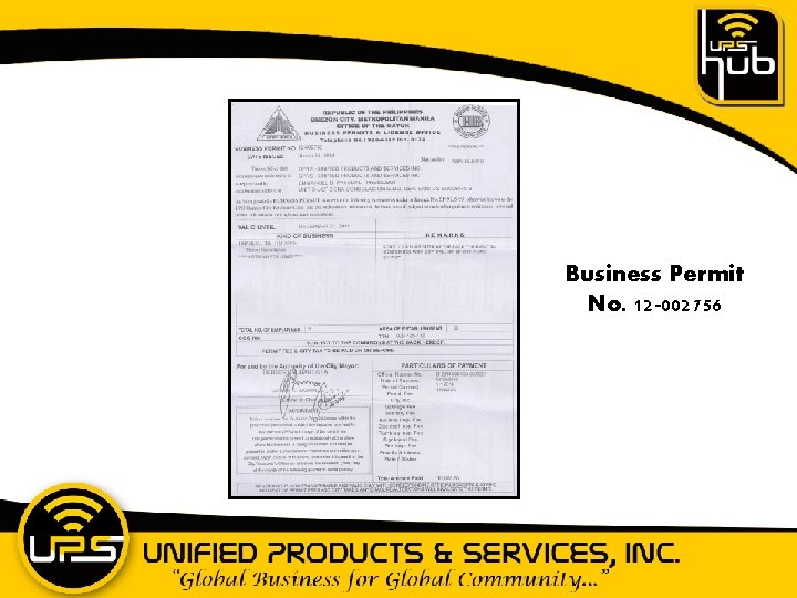 Business Permit No. 12 -002756 