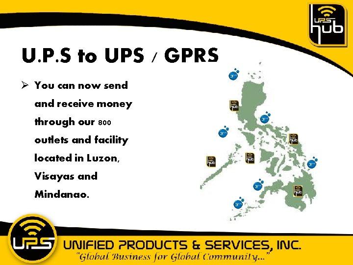 U. P. S to UPS / GPRS Ø You can now send and receive