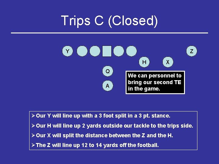 Trips C (Closed) Y Z H Q A X We can personnel to bring