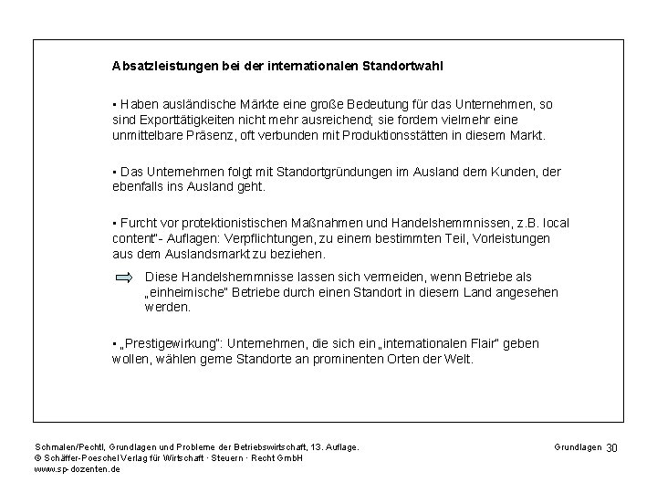 Absatzleistungen bei der internationalen Standortwahl • Haben ausländische Märkte eine große Bedeutung für das