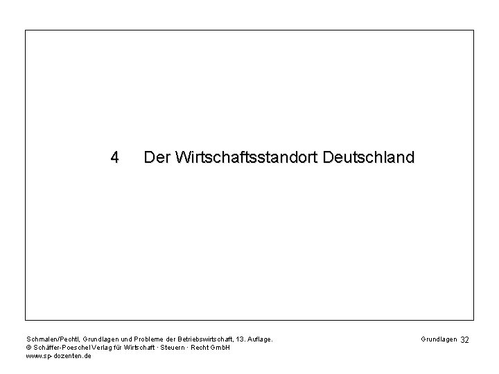 4 Der Wirtschaftsstandort Deutschland Schmalen/Pechtl, Grundlagen und Probleme der Betriebswirtschaft, 13. Auflage. © Schäffer-Poeschel