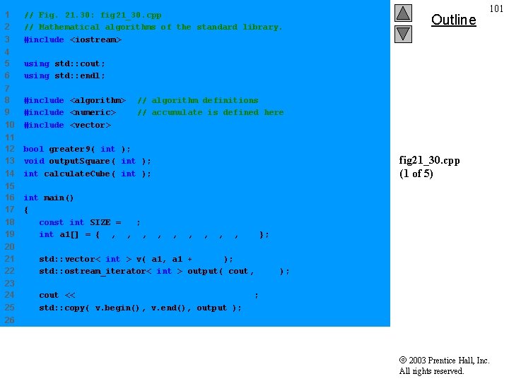 1 2 3 // Fig. 21. 30: fig 21_30. cpp // Mathematical algorithms of