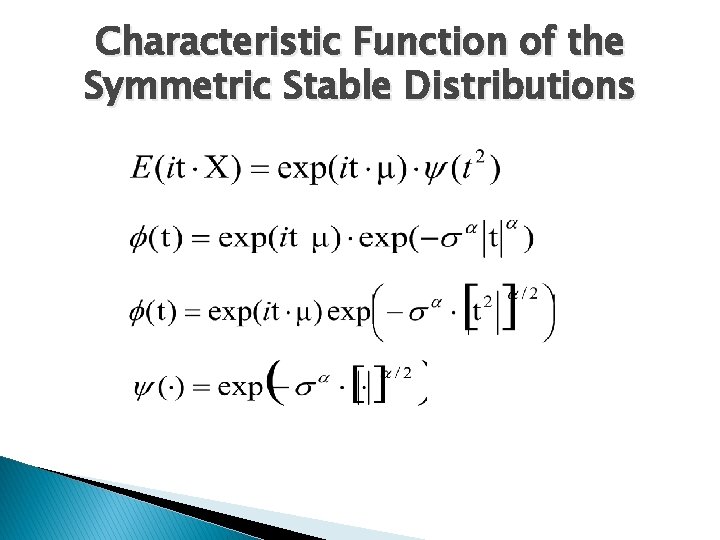 Characteristic Function of the Symmetric Stable Distributions 