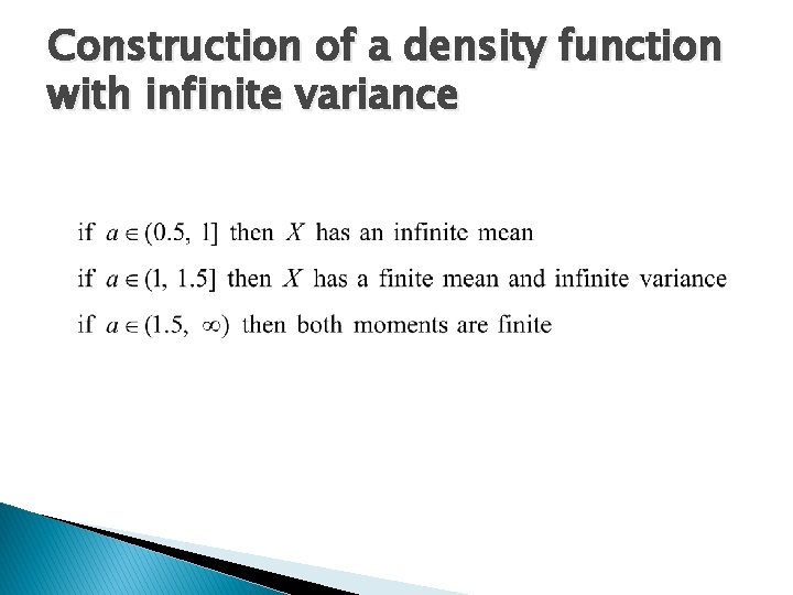 Construction of a density function with infinite variance 