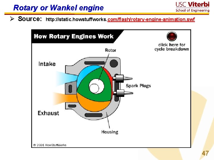 Rotary or Wankel engine Ø Source: http: //static. howstuffworks. com/flash/rotary-engine-animation. swf 47 