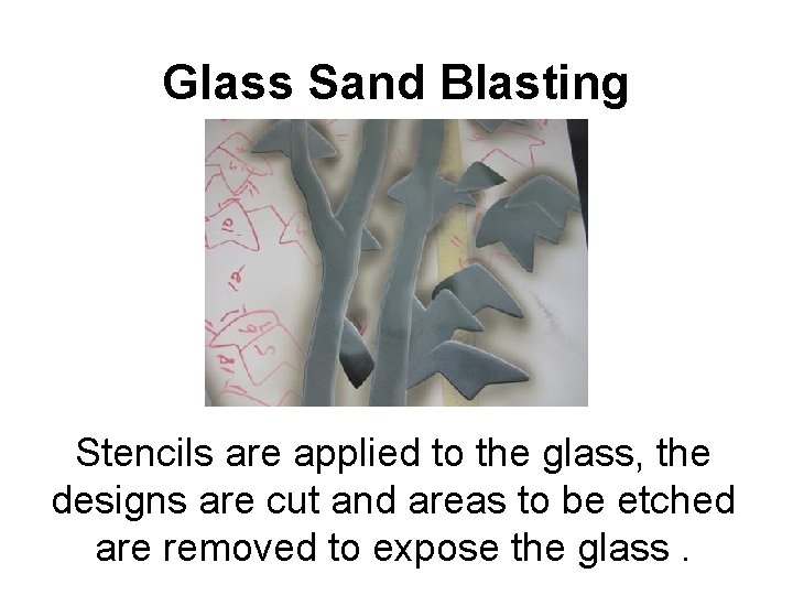 Glass Sand Blasting Stencils are applied to the glass, the designs are cut and