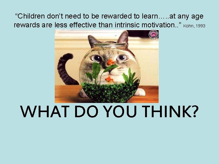 “Children don’t need to be rewarded to learn…. . at any age rewards are