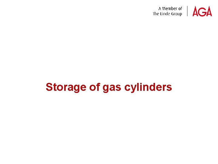 Storage of gas cylinders 