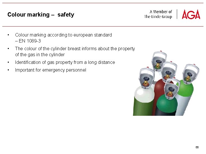 Colour marking – safety • Colour marking according to european standard – EN 1089
