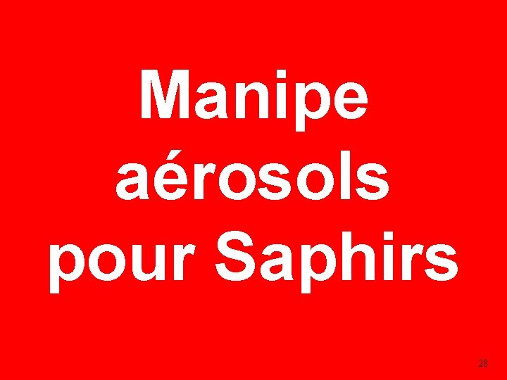 Manipe aérosols pour Saphirs 28 