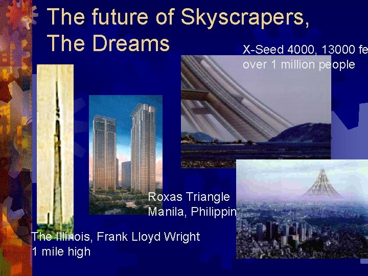 The future of Skyscrapers, The Dreams X-Seed 4000, 13000 fe over 1 million people