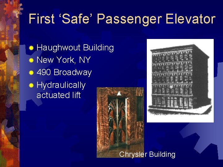 First ‘Safe’ Passenger Elevator ® Haughwout Building ® New York, NY ® 490 Broadway