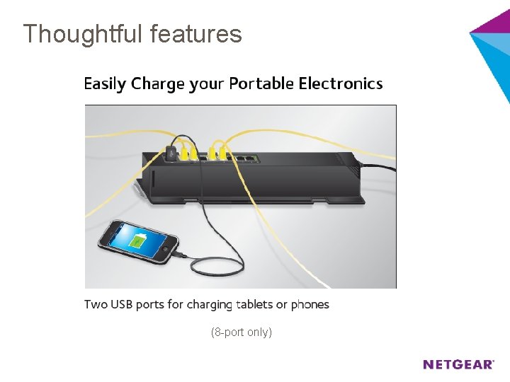 Thoughtful features (8 -port only) 