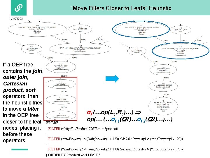 “Move Filters Closer to Leafs” Heuristic If a QEP tree contains the join, outer