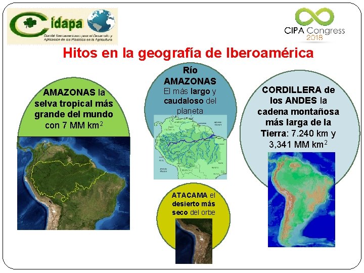 Hitos en la geografía de Iberoamérica Río AMAZONAS la selva tropical más grande del