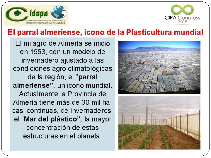 El parral almeriense, icono de la Plasticultura mundial El milagro de Almería se inició
