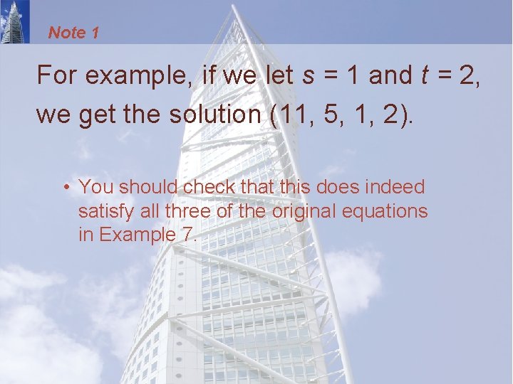 Note 1 For example, if we let s = 1 and t = 2,