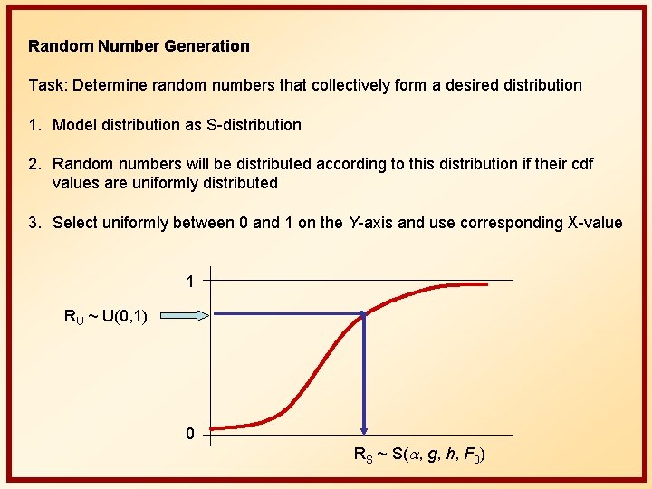 Random Number Generation Task: Determine random numbers that collectively form a desired distribution 1.