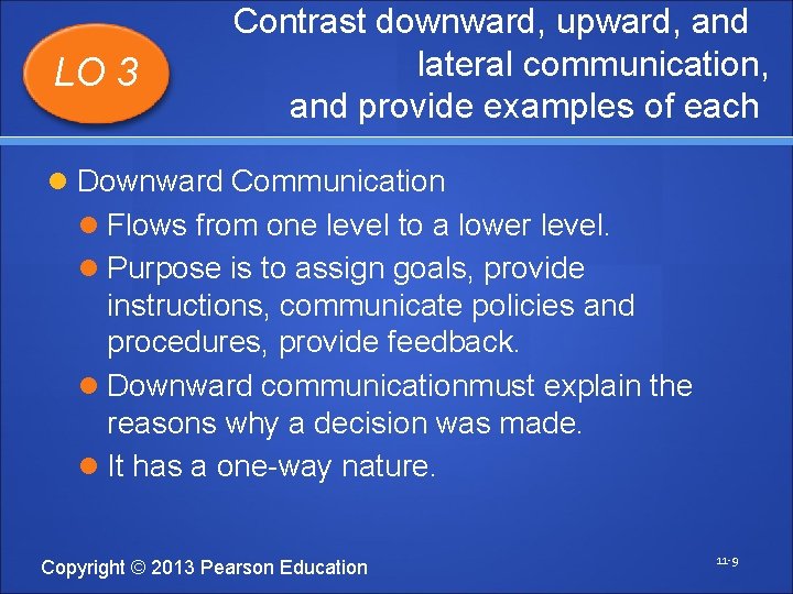 LO 3 Contrast downward, upward, and lateral communication, and provide examples of each Downward