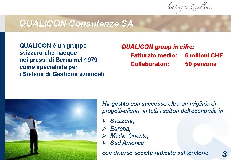 QUALICON Consulenze SA QUALICON è un gruppo svizzero che nacque nei pressi di Berna QUALICON Consulenze SA QUALICON è un gruppo svizzero che nacque nei pressi di Berna