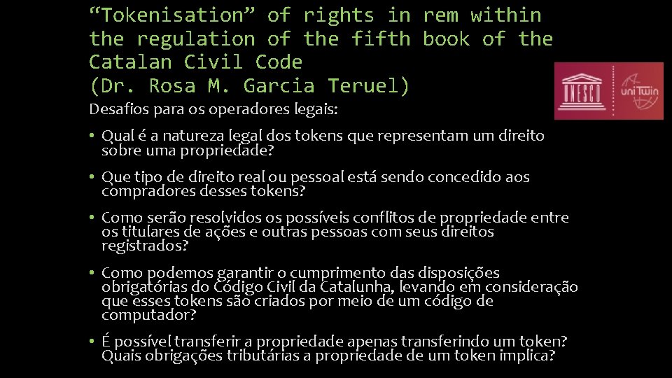 “Tokenisation” of rights in rem within the regulation of the fifth book of the