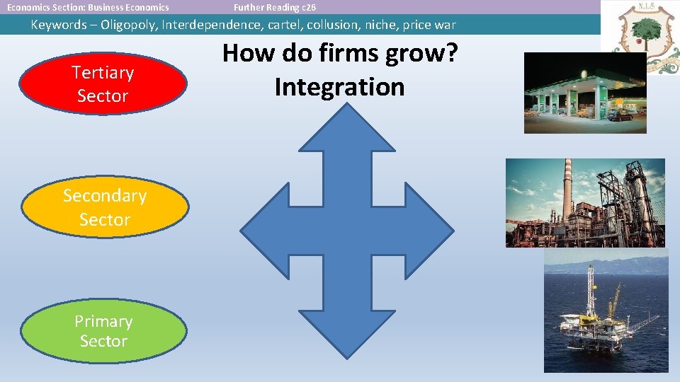 Economics Section: Business Economics Further Reading c 26 Keywords – Oligopoly, Interdependence, cartel, collusion,