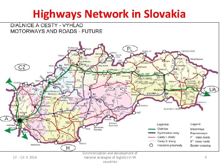 Highways Network in Slovakia 17. - 18. 9. 2014 Synchronization and development of national