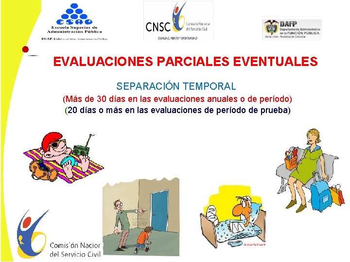 EVALUACIONES PARCIALES EVENTUALES SEPARACIÓN TEMPORAL (Más de 30 días en las evaluaciones anuales o