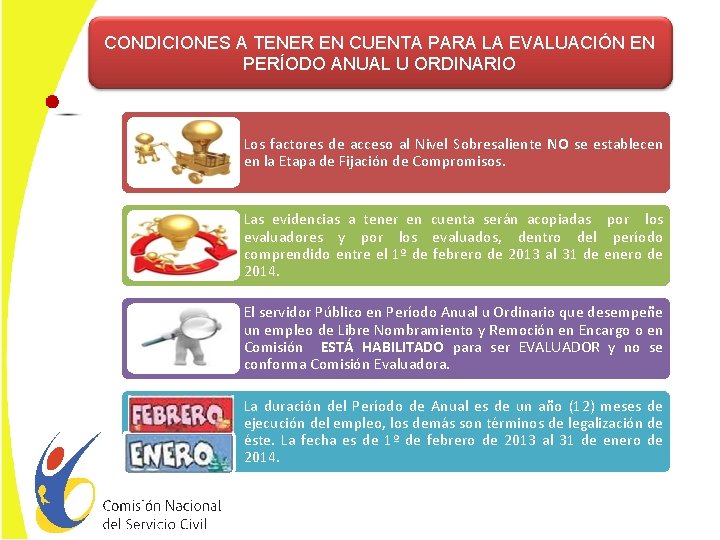 CONDICIONES A TENER EN CUENTA PARA LA EVALUACIÓN EN PERÍODO ANUAL U ORDINARIO Los