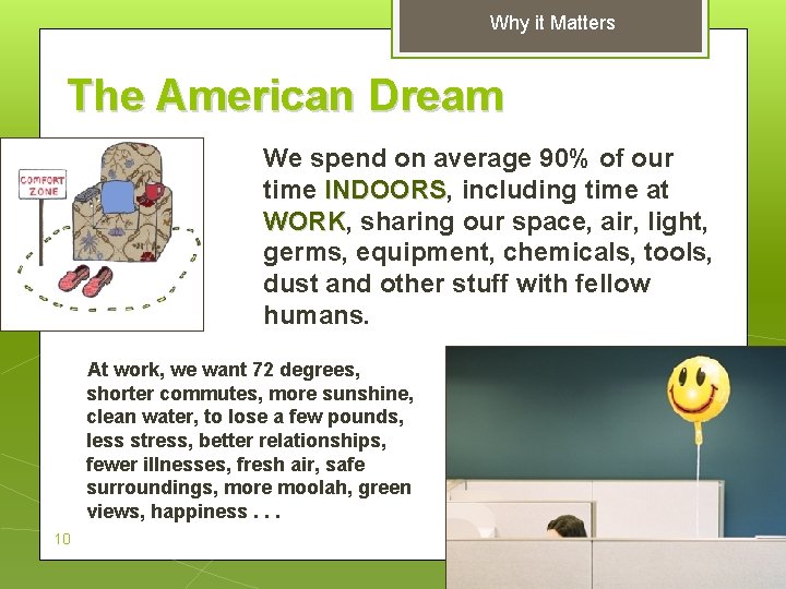 Why it Matters The American Dream We spend on average 90% of our time