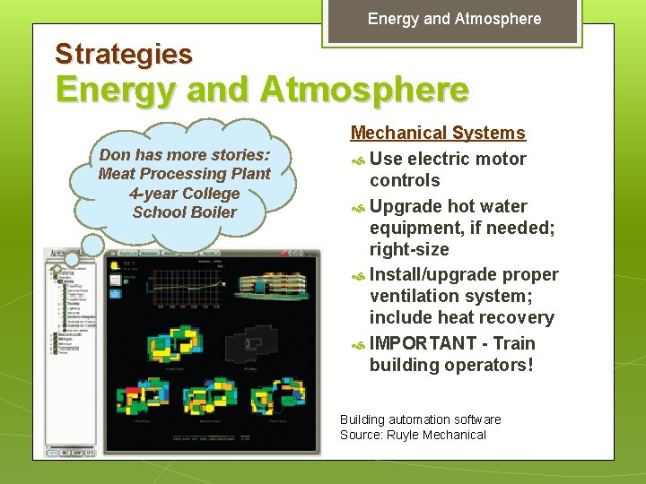 Energy and Atmosphere Strategies Energy and Atmosphere Don has more stories: Meat Processing Plant